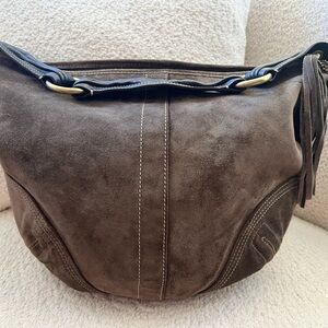 Vintage Coach Suede Hampton Collection Hobo Bag Y2K